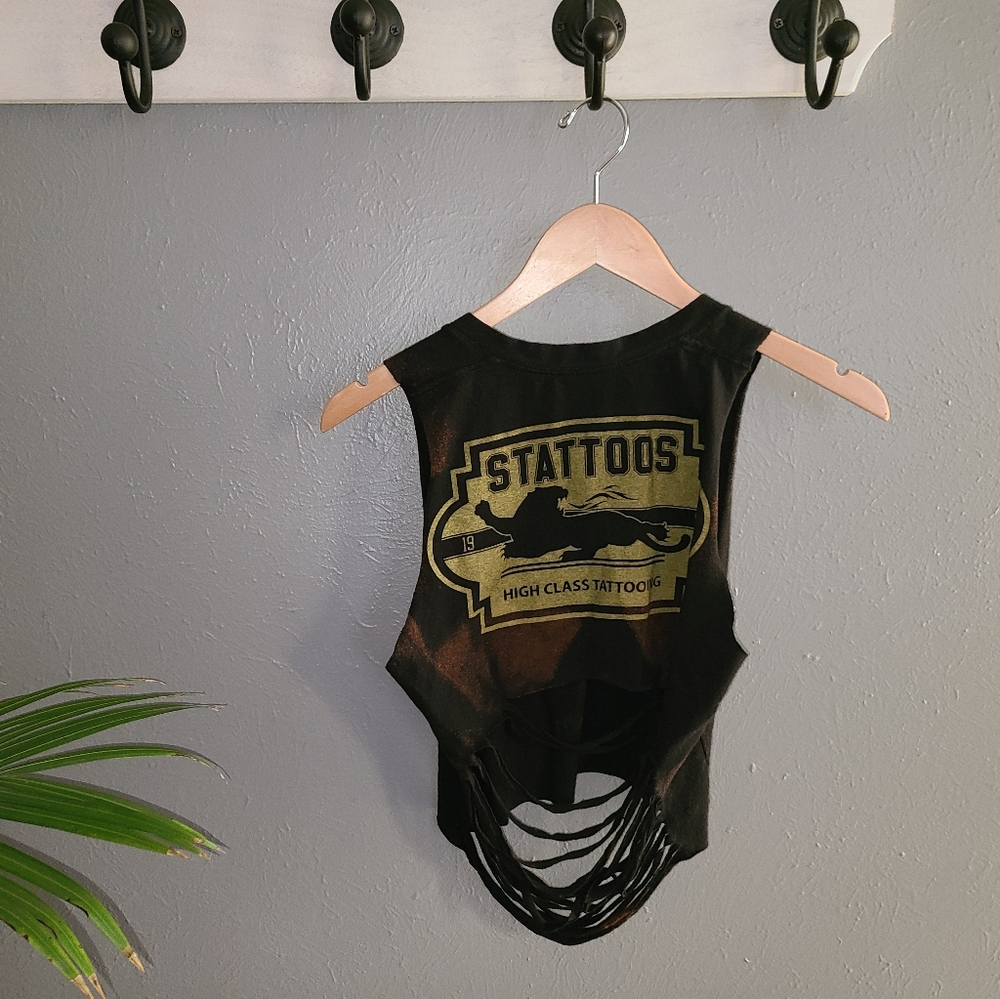 Distressed crop top